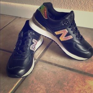Iridescent new balance tennis shoes